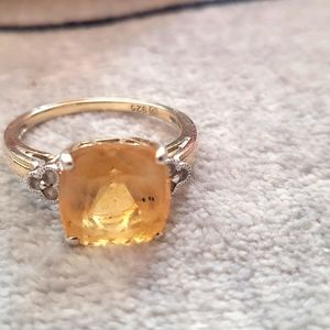 Gold with diamonds Citrine ring
